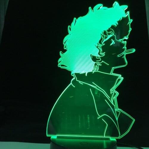 3d Lamp Anime Cowboy Bebop Spike Spiegel LED Night Light for Kid Room Deco Birthday Gift Manga Cowboy Bebop Lamp Spike Spiegel