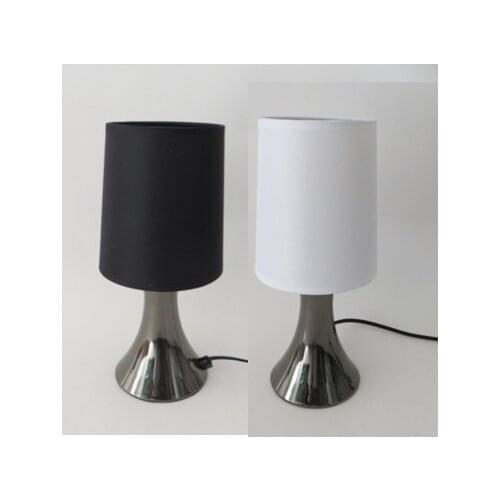 Promotion High Quality Fabric Lampshade Metal Base 3 Steps Dimmer Switch Touch Table Lamps Desk Lights Free Shipping