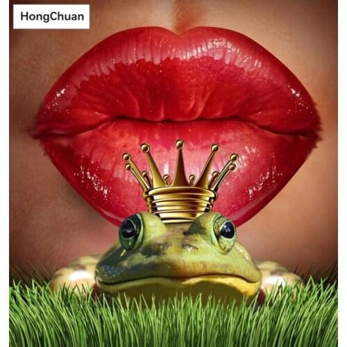 Diamond Embroidery Frog Lip 5D DIY Diamond Painting Square/Round Diamond Inlaid Rhinestone Picture Mosaic Cross Stitch