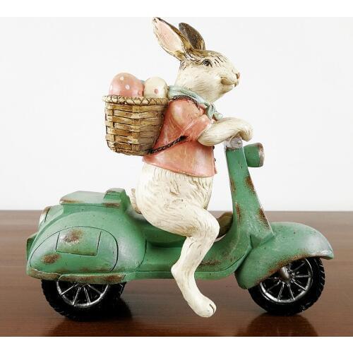 American Resin Animal Cute Rabbit Ornaments Home Livingroom TV Cabinet Figurines Decoration Hotel Office Sculpture Crafts Art