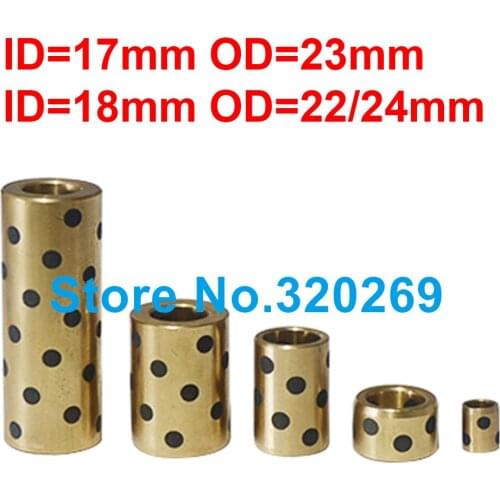 1PC JDB Oilless Impregnated Graphite Brass Self Lubricant Embedded Bronze Bearing Bush ID 17/18Mm 17x23x20 18x22x20 18x24x20