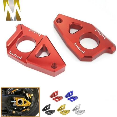 For Yamaha TMAX530 FZ8 2012-2015 FZ1 YZF R1 2006-2015 Rear Axle Spindle Chain Tensioner Adjuster Blockers For Yamaha TMAX 530