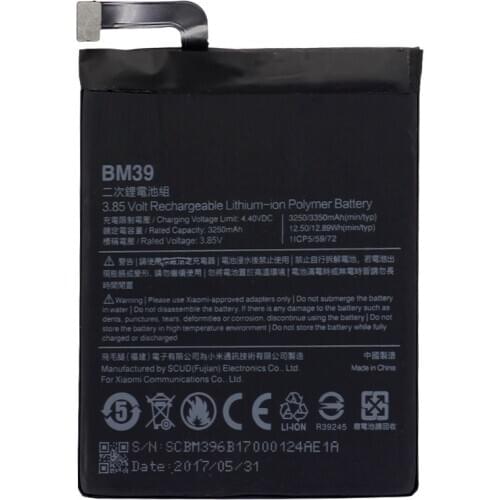 BM39 Battery For Xiaomi Mi6 3250 mAh High Capacity Replacement Battery Free Tools