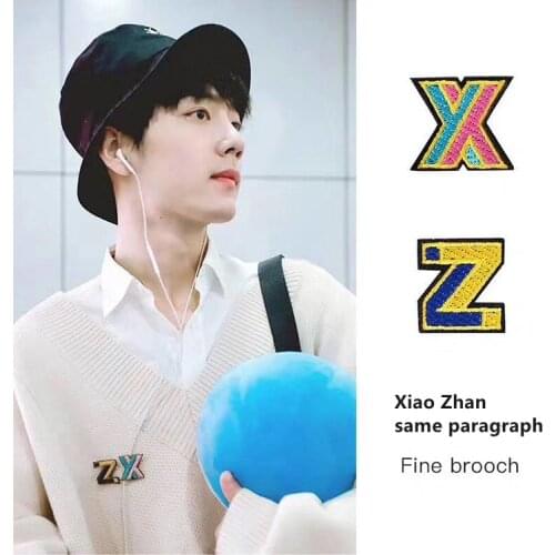 Xiaozhan Wang Yibo Star Same DIY Letter Cloth Brooch 26 English Letter Cartoon Embroidery Brooch