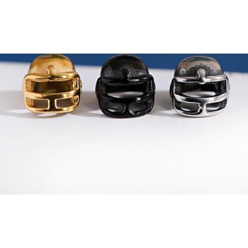 Mask Helmet Stainless Steel Beads For Bracelets DIY Craft Accessories For Jewelry Making Set Spacer Bead Gold Black Supplies