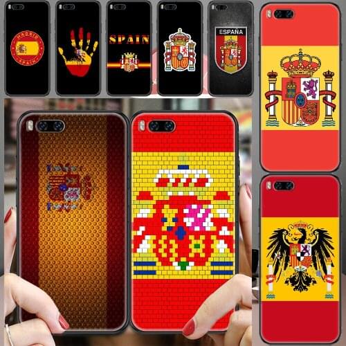 Spain national flag Phone case For Xiaomi Mi Max Note 3 A2 A3 8 9 9T 10 Lite Pro Ultra black tpu waterproof art Etui trend