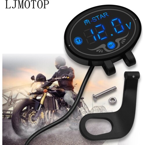 For YAMAHA fjr1300 fz1 fz600 trx850 fzr400 fazer xjr400 Motorcycle Digital Panel Voltmeter Voltage Meter Tester Led Display
