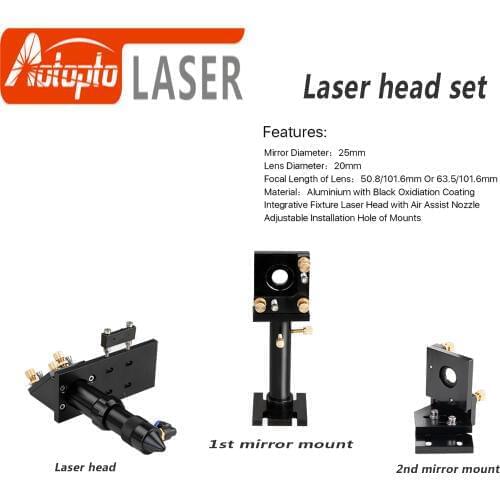 CO2 Laser Head Set / Mirror and Focus Lens Integrative Mount Houlder for Laser Engraving Cutting Machine