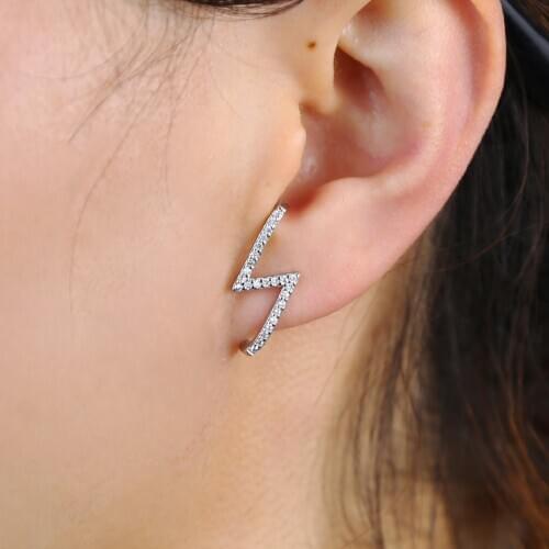 Cz bolt stud cubic zirconia lighting earring for 2020 summer new fashion jewelry earrings