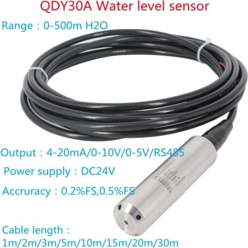 Level Sensor QDY30A Liquid Level Transmitter Water Level Sensor Detector 12-36VDC 4-20mA Signal Output Liquid Level Sensor