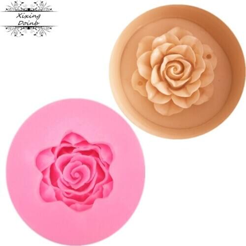 3D beautiful rose shaped silicone mold soft candy cake decoration tools Candy Chocolate Mold clay mold