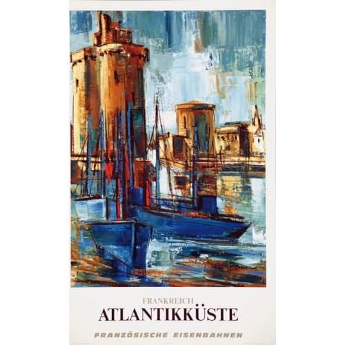 France Tourism Posters SNCF - Atlantikkuste Classic Wall Sticker Canvas Paintings Decorative Vintage Poster Home Bar Decor Gift