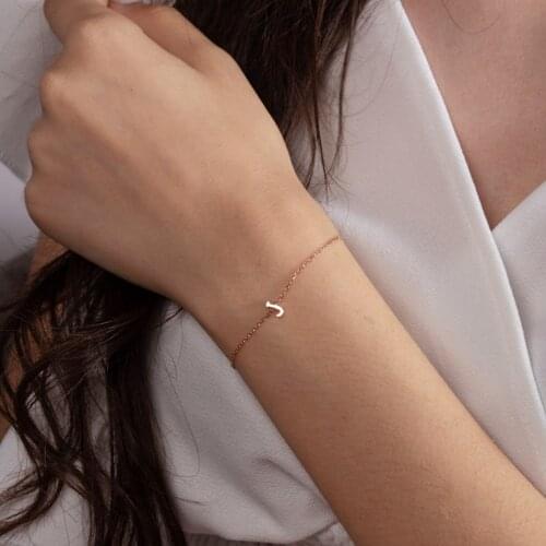 Noelia Personlized Custom Name Bracelet 18K Gold Initial Letters Pendant Bracelet Stainless Steel Letter Jewelry Gifts