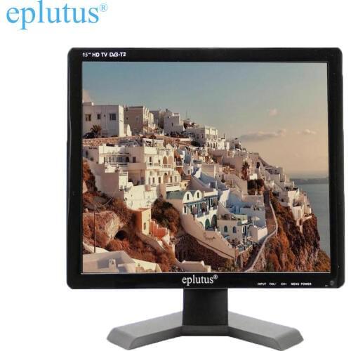 Portable TV for car DVB-T2 Digital tuner Analog mini small auto television Eplutus EP 157T 15 inch monitor for Russia car with USB