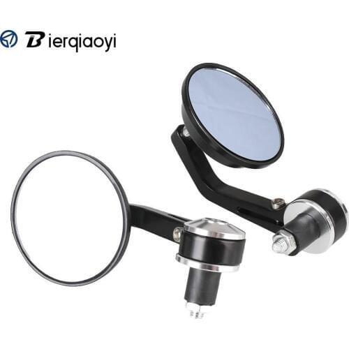 Round 7/8" Handlebar Aluminum Rear Mirror Motocycle Rearview Mirrors End Motor Side Mirrors Motorcycle Cafe Racer Accessories