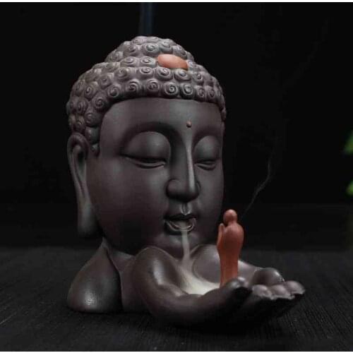 Ganesha BackflowIncense Burner Smoke Little Buddha Incense Block Smoke Waterfall Incense BurnerMeditation BuddhistIncense Burner