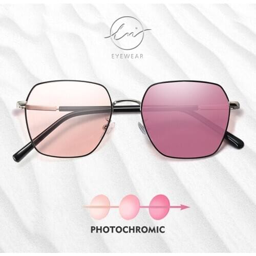 LM 2021 Metal Classic Photochromic Sunglasses Women Men Polarized Chameleon Glasses Male Change Color Sun Glasses UV400 Oculos
