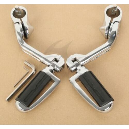 Motorcycle 360 Adjustable 1/4" Long Angled Highway Engine Guard Footpeg Footrest For Suzuki Honda Kawasaki Vulcan 750 800 900