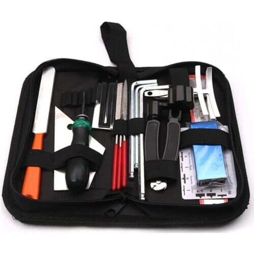 Guitar Tool Kit Repairing Maintenance Tools String Organizer String Action Ruler Gauge Measuring Tool Hex Wrench Set Files Fin