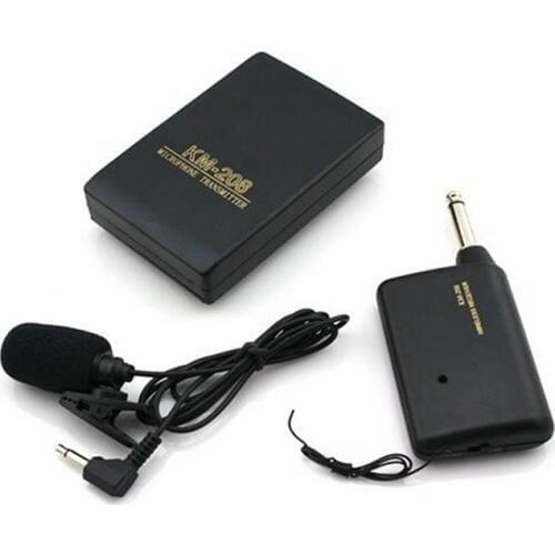 New Mini Wireless FM Transmitter Receiver Lapel Clip Mic System Clip-on 3.5mm Stereo Microphones DOM668