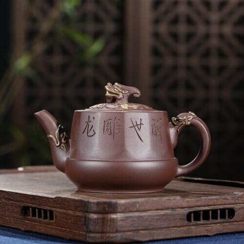 By wholesale large custom gift teapot tea card cover penghu-glance zen who carved dragon pot of sell like hot cakes