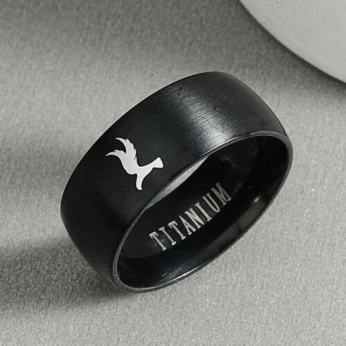 Eagle Ring Stainless Steel Ring Wings Of Liberty Flag Finger Rings For Men Women Jewelry Anime Fans