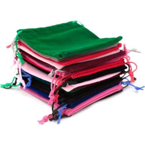 20pcs/lot 10*12cm Jewelry Packaging Bags Festival Gift Packing Earrings Bracelet Velvet Drawstring Pouch Bag