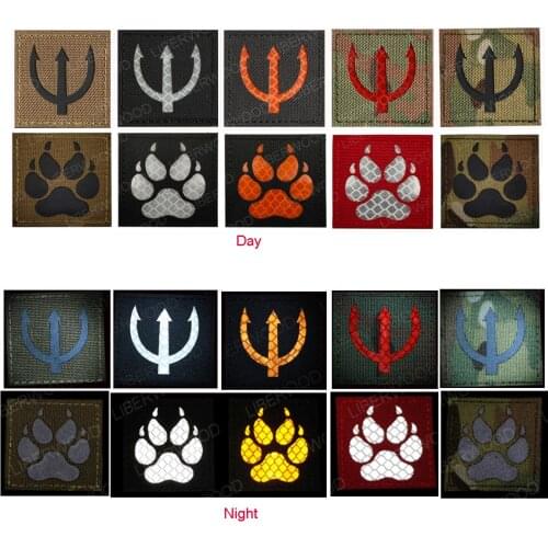 US Navy Seal Team Patch Infrared Reflective Badge Trident Poseidon Armband Emblem DIY Patches for Clothing Patch Militari