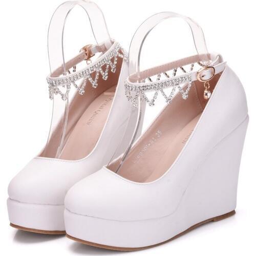 Women Sexy High Heels Shoes Round Toe Wedges 10.8CM Wonen Pumps Fashion Office Shoes