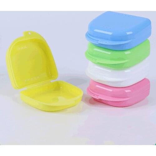 Portable Dental Orthodontic Retainer Box Case Holder Denture Splitters Cleaning Teeth Mouth Guard Storage Organizer Container
