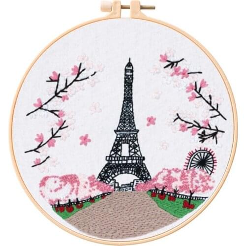Eiffel Tower Embroidery Starter Kit for Beginners, Gift Embroidery Kits, Handmade Embroidery Set, Craft Kit, English Description