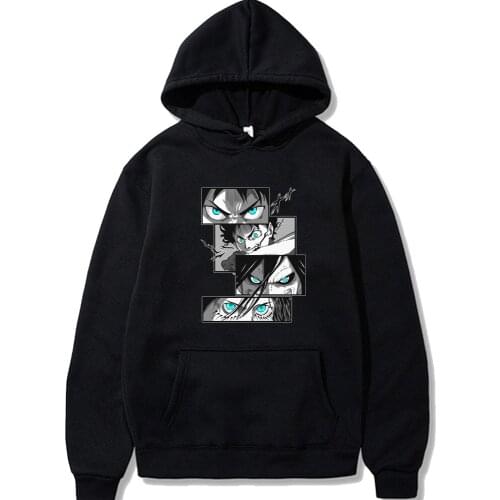 Yeager Eyes Hoodie Long Sleeve Harajuku Printed Hoodies Men 's Loose Sweatshirt