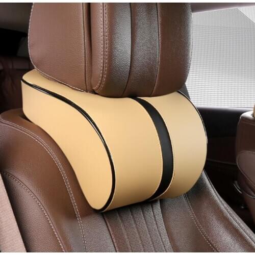 Universal Car Yellow Pillow Head Rest Neck Rest Seat Head Safety Cushion Support Pad Memory Cotton Travelling Head Rest Holders