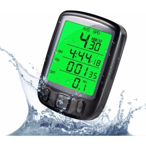 563A Waterproof LCD Display Cycling Bike Bicycle Computer Odometer Speedometer Stopwatch with Green Backlight