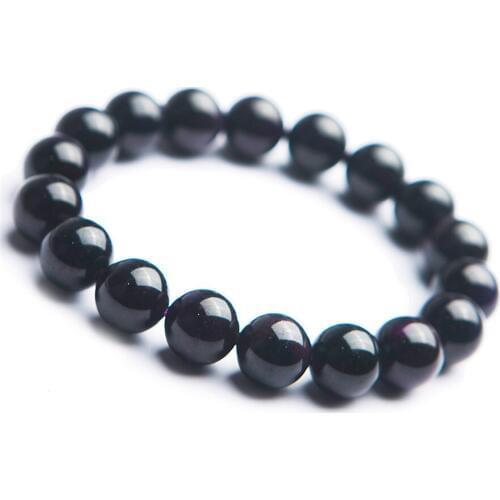 South African Genuine Natural Sugilite Stone Round Bead Women Bracelet 11mm