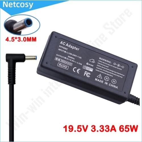 19.5V 3.33A 65W 4.5X3.0mm AC Adapter Power Charger Replacement For HP ProBook 640 G2/650 G2/430 G3/440 G3/450 G3/455 G3/470 G3