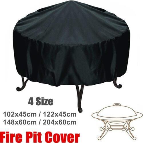 Patio Fire Pit Dustproof Cover Waterproof Grill Covers BBQ Cooking Protector Round Canopy Shelter Cover Garden 4 Sizes