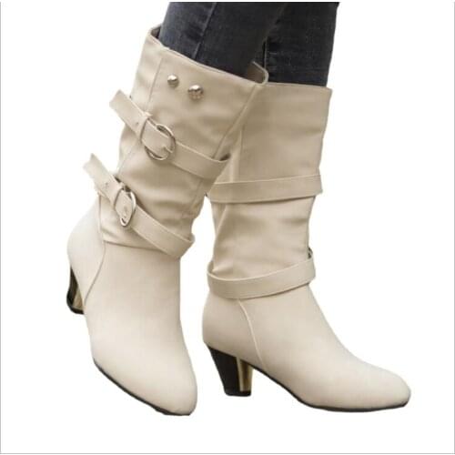 Fashion Big Size Women Knee High Boots Cow Leather Platform Winter Shoes Woman High Heels Warm Fur High Long Boots Black Shoes