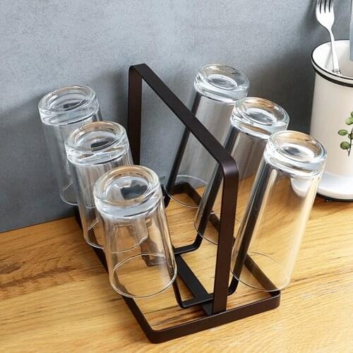 1pc Water Draining Cup Rack Creative Tray Cup Holder Household Cups Hanging Rack Cups Drying Rack Kitchen Organizer