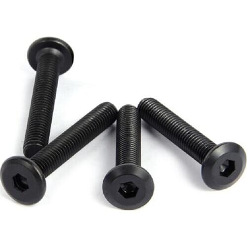 100PCS M6 Black 304 stainless steel Hypotenuse Flat Head Hex Drive Screw Down Side Furniture Screws