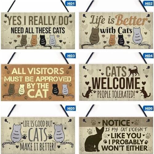 13 Styles Pet Friendship Diet Gift Wood Hanging Plaque Friendship Sign Cat Lovers