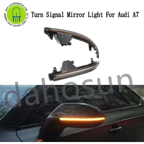 2Pcs Dahosun Dynamic Side Wing Turn Signal LED Mirror Light For Audi A7 S7 RS7 4G8 2010-2017 Rearview Mirror Repeater Blinker