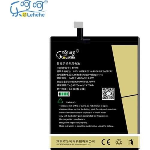 New Original LEHEHE Battery for Xiaomi Mi Note 2 BM48 4070mAh Smartphone Batteries Replacement with Tools Gifts