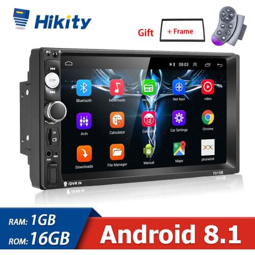Hikity 2 din Andriod 8.1 Car Multimedia Player 7" GPS Autoradio Multimedia Player Car MP5 Radio Wifi For Hyundai Nissian Toyota
