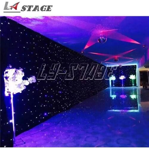 Free Shipping 4m*6m Led Star Curtain With White&Blue LED Cloth Curtain LED Star DJ Stage Light