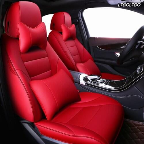 LIGOLIGO Custom Leather car seat covers For Mitsubishi PAJERO OUTLANDER EX ASX Grandis Eclipse Cross galant Lancer Zinger seats