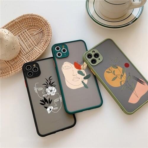 Art Color Abstract Geometric Line Phone Case For iPhone 12 11 Pro Max X XR XS MAX 6s 7 8 Plus SE 2020 Hard Shockproof Back Cover