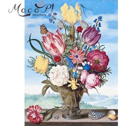 Flower,Diamond painting,Full,Diamond Embroidery,Round/Square,Colorful,Needlework,Mosaic,DIY,Christmas Gift,Home Decor,MOCOPL,Art