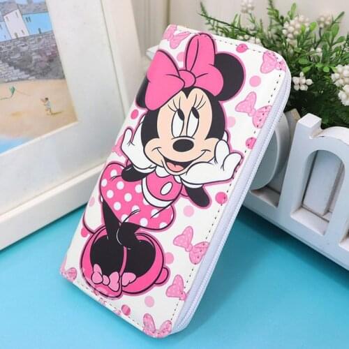 Disney Mickey mouse Wallet Cartoon Children Pu Cartoon Card Holder Girl Boy Clutch kid Frozen Elsa coin purse