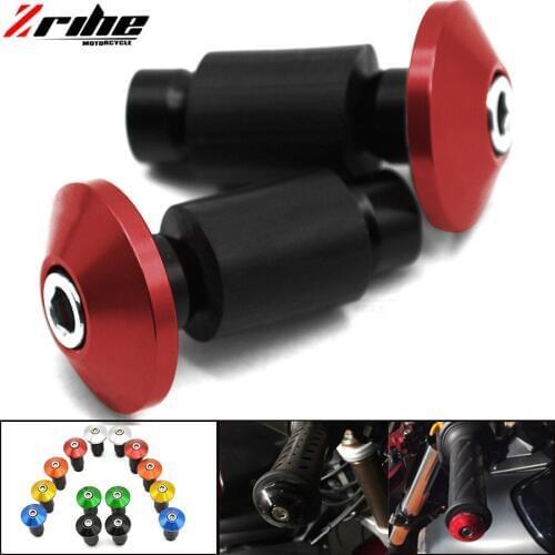 For 2pcs Aluminum 7/8 inch Motorcycle Handlebar Gear Balanced Plug Universal Handle Bar End Grips Slider Black for yamaha tmax